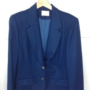 Vintage Pendleton Navy Blue Wool Blazer Jacket